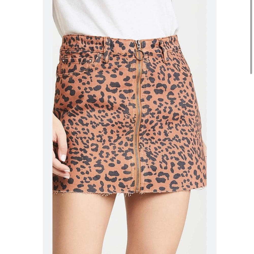 J17‎ Free People Women's Zip It Up Printed Miniskirt